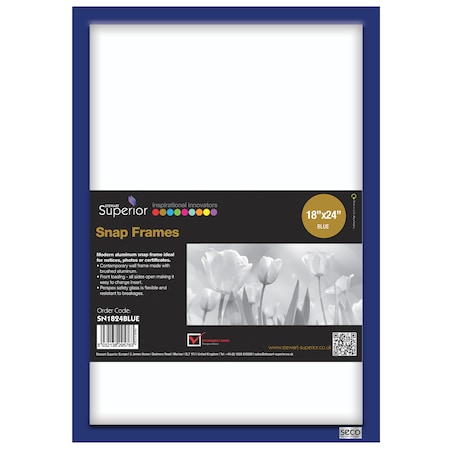 Seco Poster Snap Frame, 18" x 24", 1" Profile, Blue SN1824BLUE